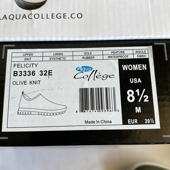 Aqua College Women’s Felicity Waterproof Olive Knit Slip On Sneakers Size 8.5M. - Picture 7 of 7